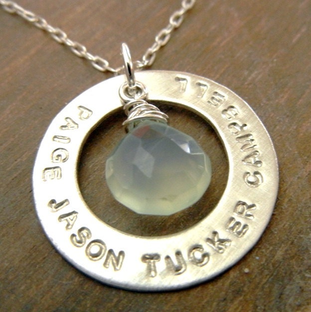 Personalized Necklace, Hand Stamped Custom Necklace, Family Jewelry KRYSTAL by E. Ria Designs
