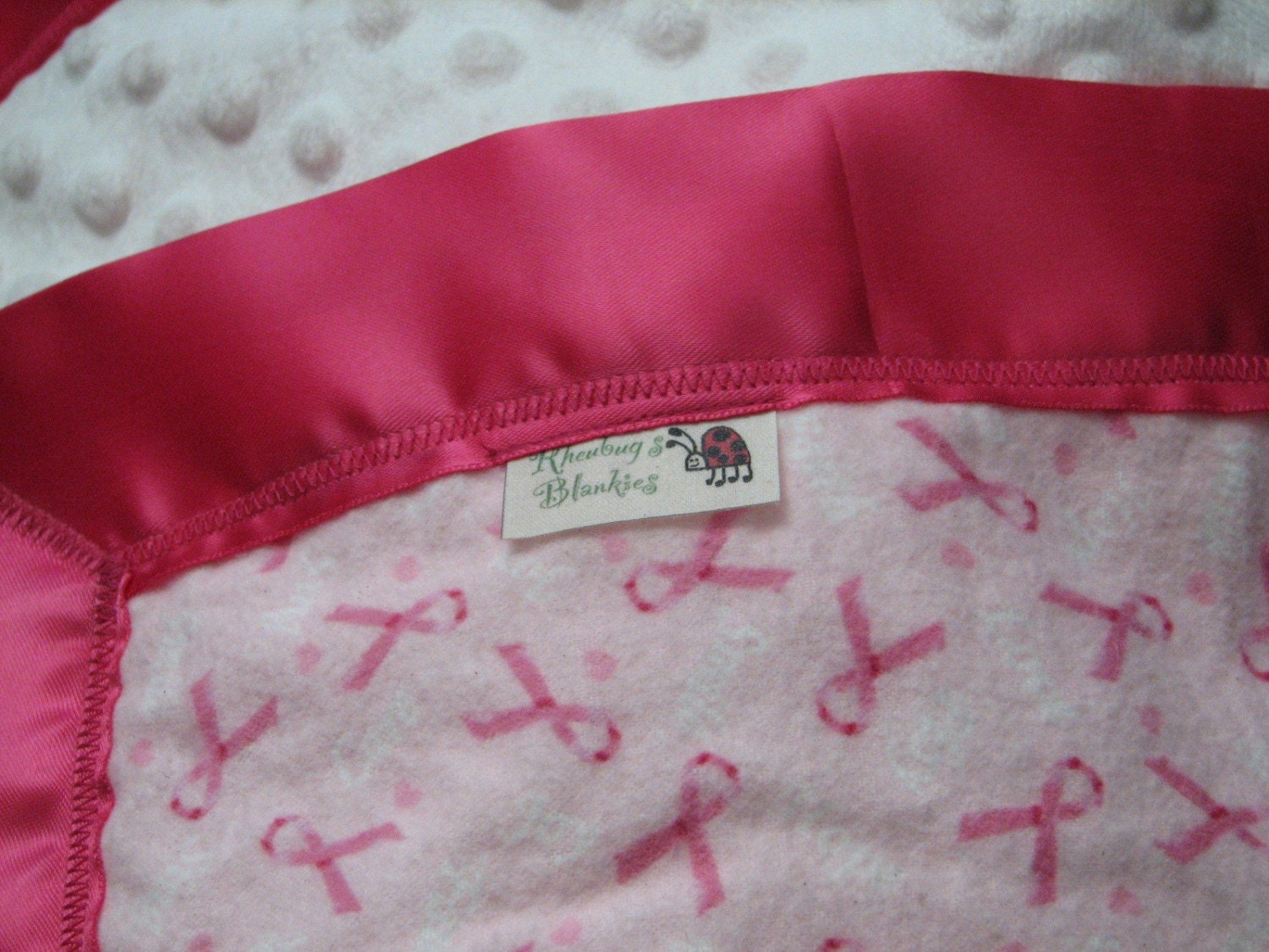 On Sale - oversized flannel baby blanket - breast cancer awareness