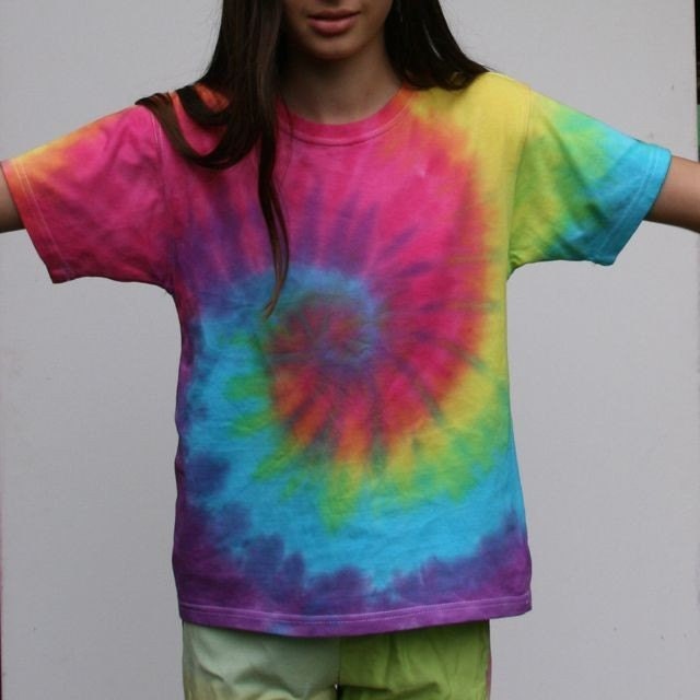 Rainbow Tie Dye Spiral Cotton T-Shirt Childrens size 6