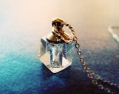 Dainty necklaces delicate necklace romantic necklace clear glass perfume bottle necklace simple necklace - free shipping