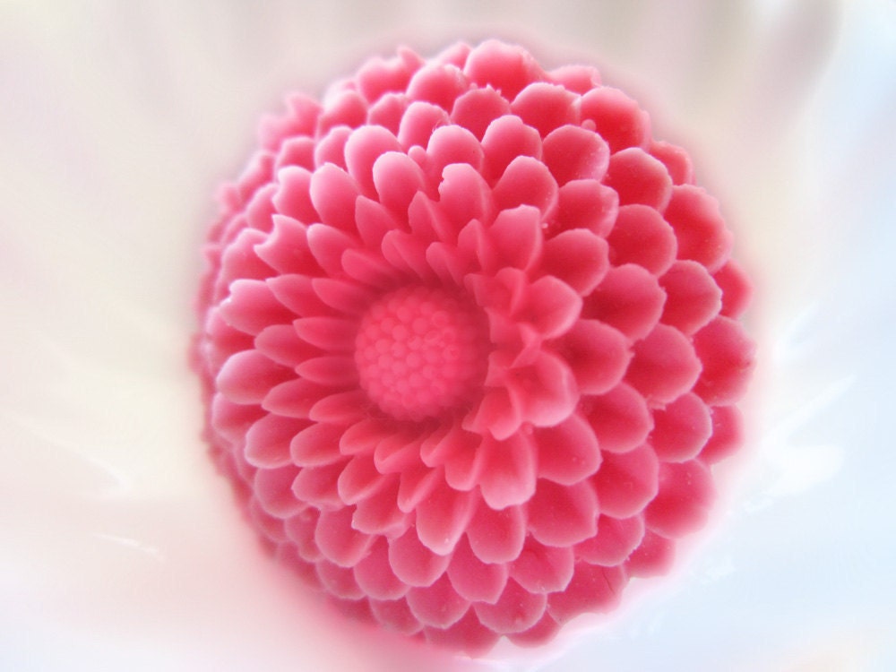 Statement ring, huge dahlia, one of a kind, coral pink celluloid adjustable ring, OOAK, free shipping in the US