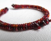 Garnet memory wire bracelet