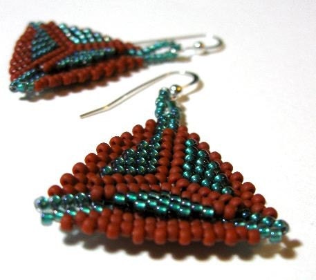 Terra Cotta and Teal Triangles