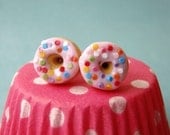 Pink Donut Earrings - Happy Birthday - Donut Collection - Sterling Silver
