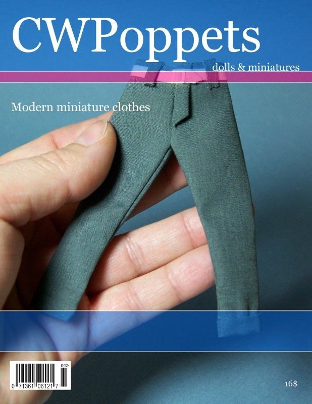 Gray Suit Pants / Trousers  1/12th scale dollhouse miniature