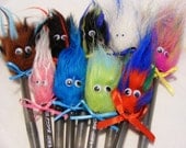 Fuzzy topped googly eyed pens--set of 2
