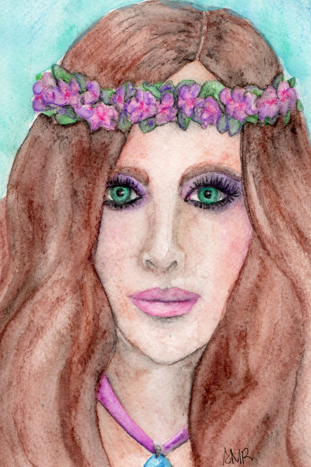 Ethereal--original water color pencil drawing