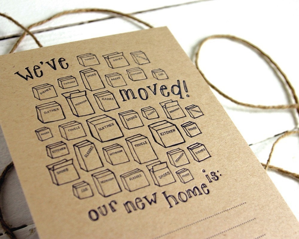 We've Moved letterpress new address announcements