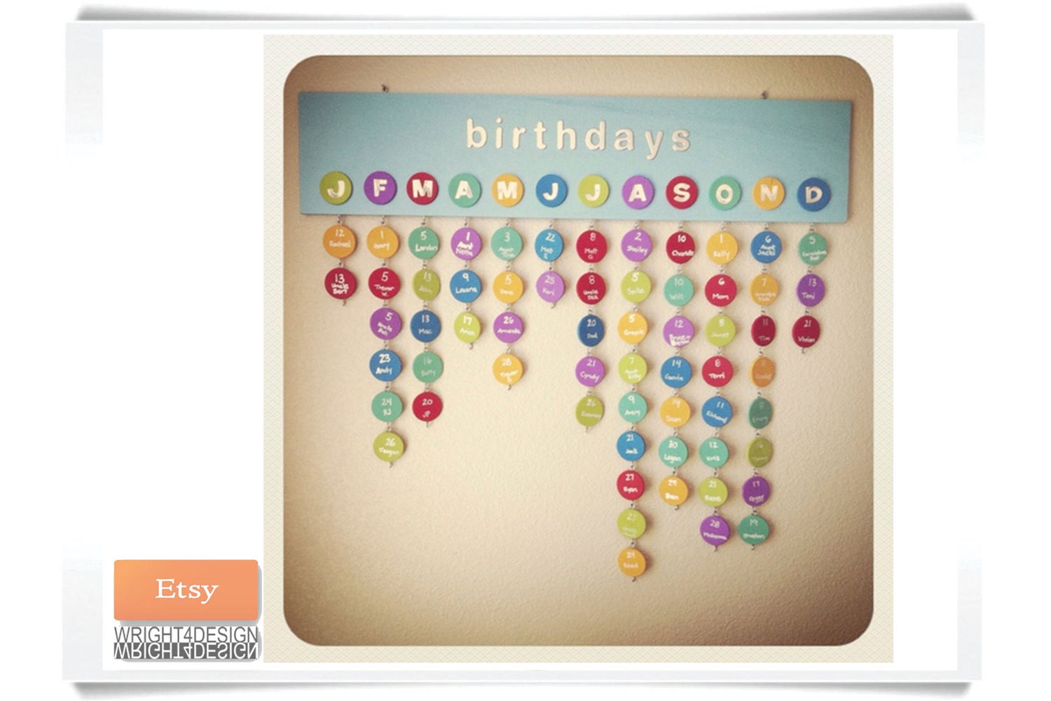 Custom Family Calendar Birthday Reminder - made to order
