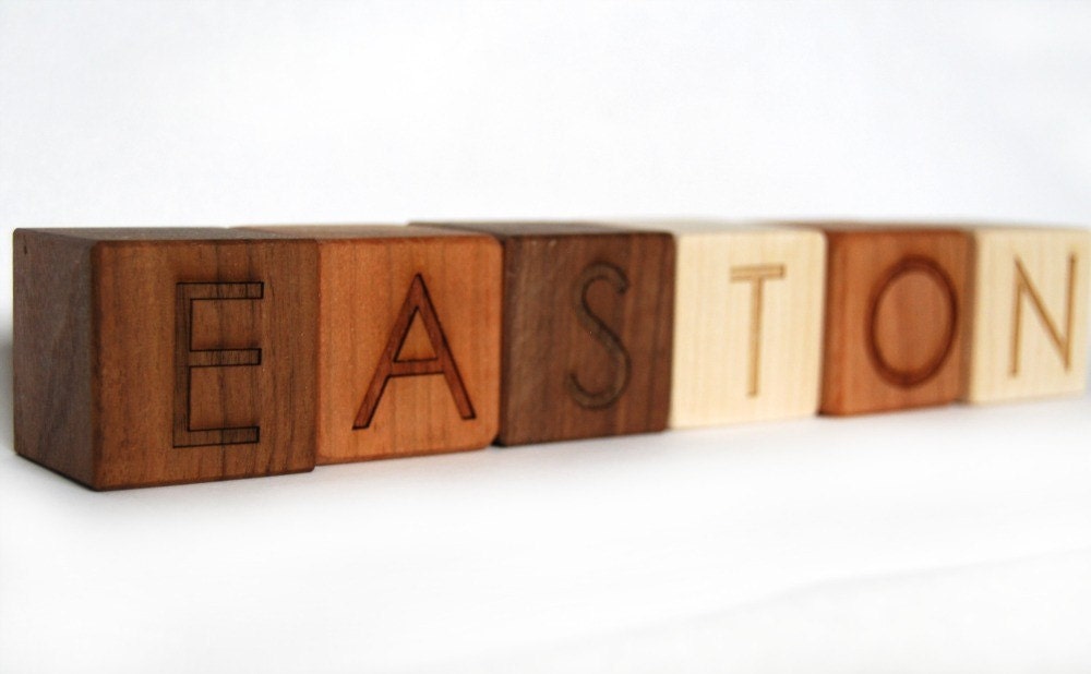 6 Personalized Alphabet Blocks wooden blocks baby toy wooden toy letter blocks name blocks - six