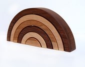 wooden toy rainbow nesting stacking kids toy puzzle