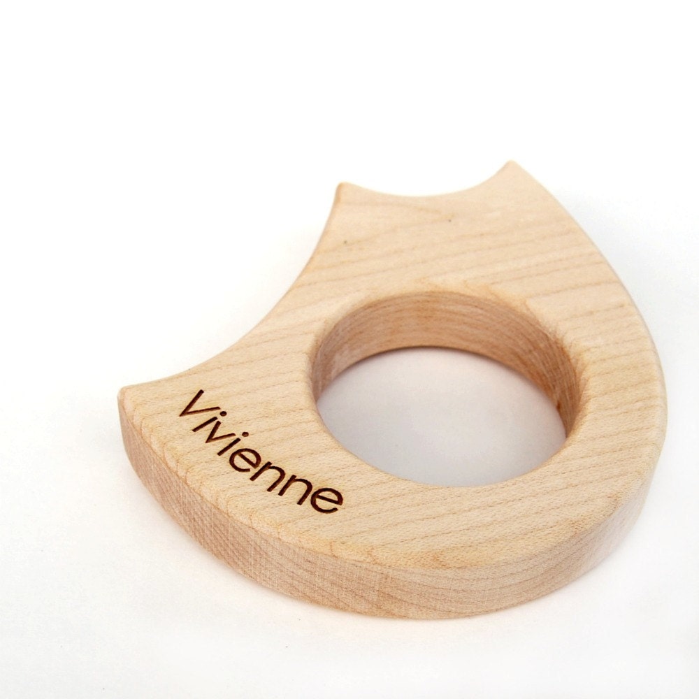 personalize any teether toy, baby wooden toy of your choice