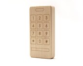Phone wooden teether wooden toy baby toy - cell phone smart phone