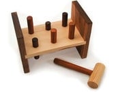 hammer toy, wooden peg kids tool bench toy