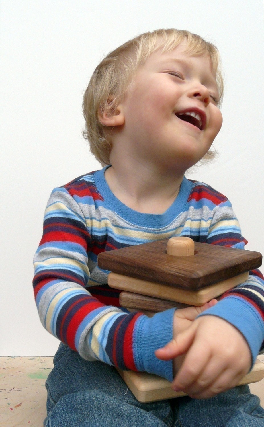 wooden toy sapling stacker, stacking blocks organic kids toy