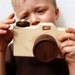 wooden toy camera, modern organic imagination toy