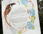 Modern Hand-painted Ketubah/Marriage Certificate BOTANICAL