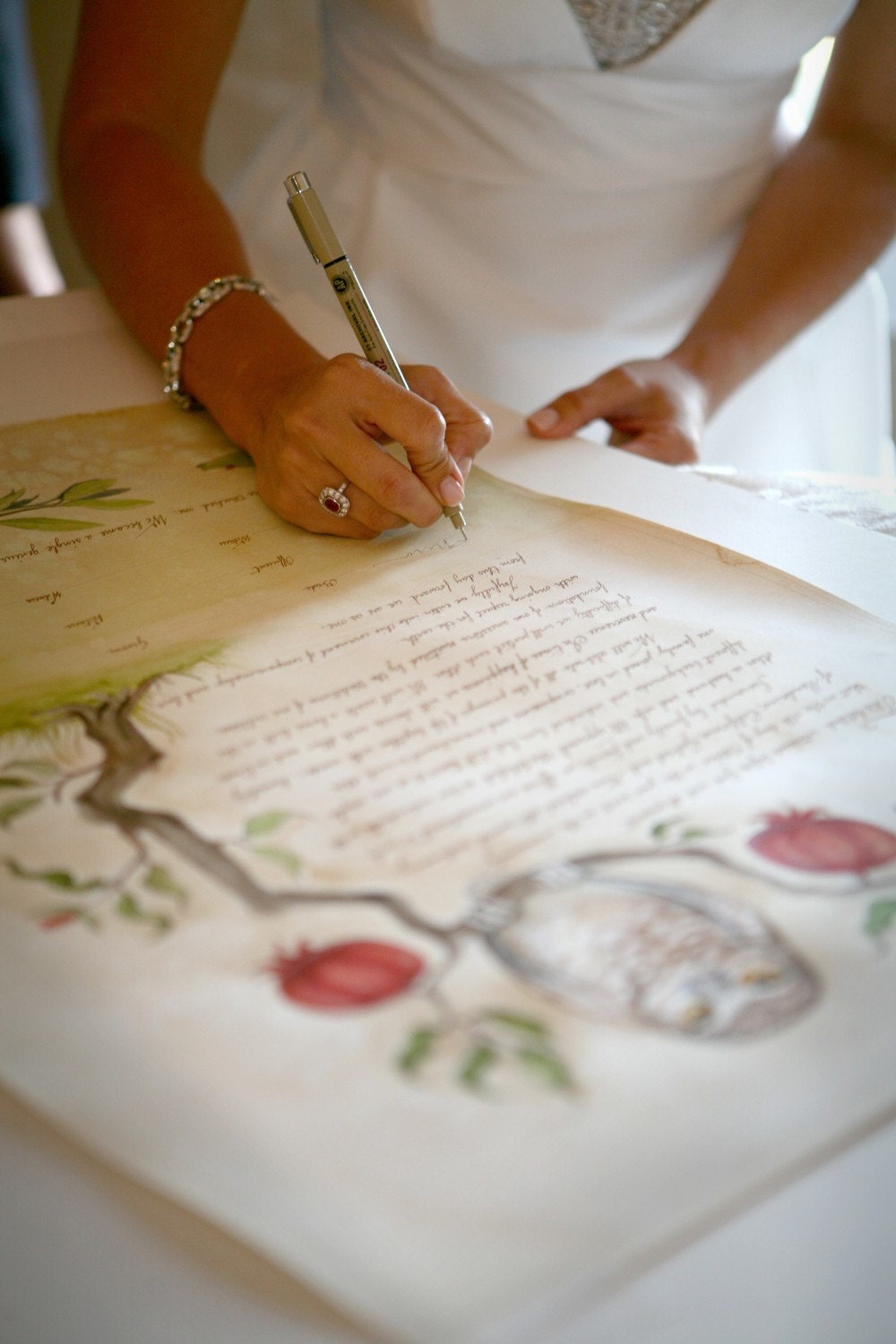 Modern Hand-painted Ketubah/Marriage Certificate WOODLAND