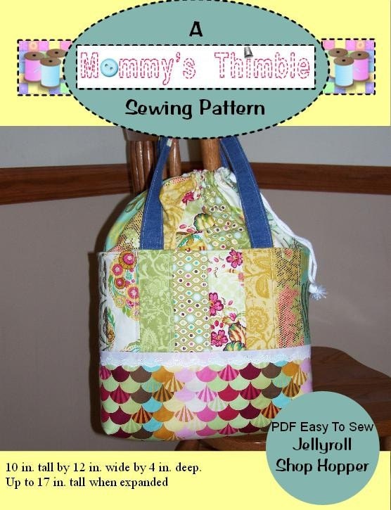 NEW PDF Easy to Sew Jellyroll Shop Hopper ExpandABLE Tote