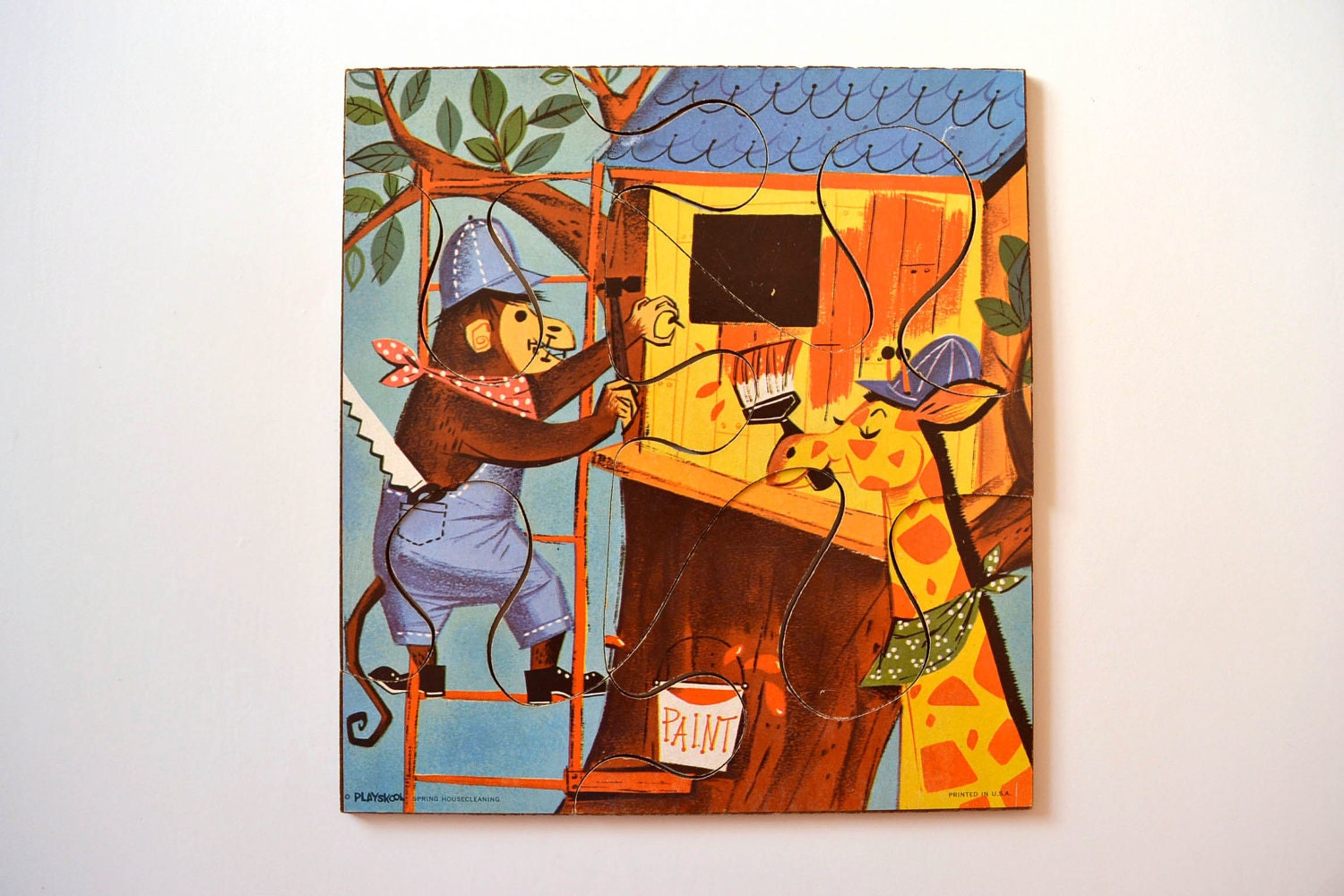 60's Vintage Playskool Spring Housecleaning Puzzle