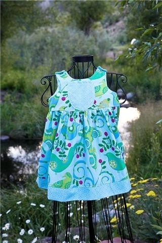 Little Girls Summer Beach Sundress  Blue Birds