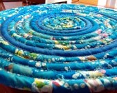 Trivet - Hot pad - Batik Turquoise Large 15 inch Mat, Trivet, Hot Pad, Centerpiece, Candle, under lamps and plants