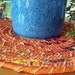 Hot Pad, Trivet, Plant, Candle Mat Coiled in Burnt Orange -  Extra Large - 17 inches