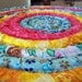 Hot Pad, Trivet, Plant, Candle Mat Coiled in  - 11 inches Peach, Yellow, Turquoise, White