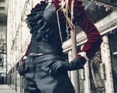 Red steampunk velvet bolero jacket