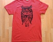 Sketchy Owl - red men's crew neck