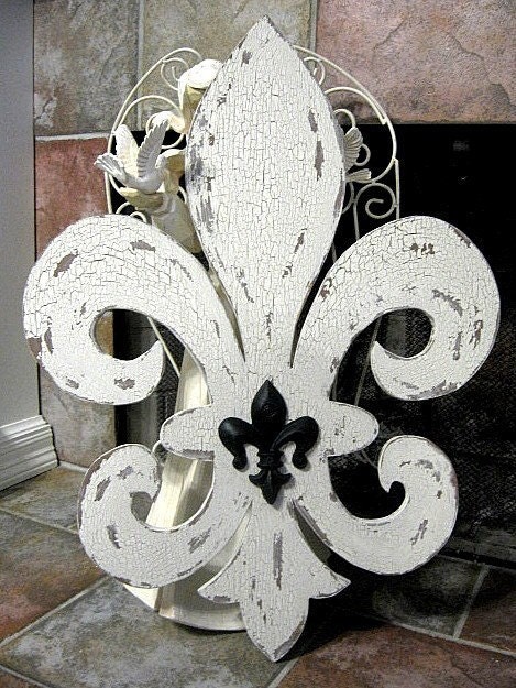 Fleur de Lis WHO DAT Shabby Cottage Signs Wall Decor
