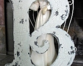 LETTER B 2 ft tall Wedding Guest Book, Save the Date, ANY LETTER A - Z Vintage Style Cut Out Shabby Cottage Signs