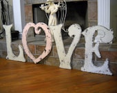 WEDDING PACKAGE / L O V E with Heart / 4 Huge 24 in. tall Cut out Letters or Initials