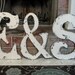 AMPERSAND or the AND SIGN Shabby Cottage Letters for your Save the Date, Wedding Guest Book, 24 in tall