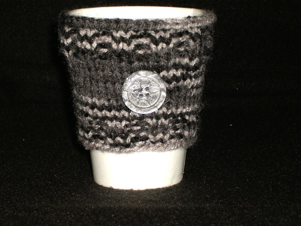 Gray Stripe Coffee Cozy