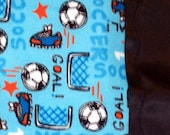 Flannel Blue Scoccer Pillowcase