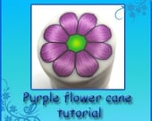 TUTORIAL Polymer clay PURPLE FLOWER cane with 3d petal effect step by step