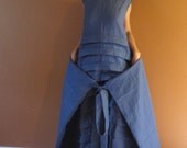 custom pure linen pleated flutter dress handmade to measure