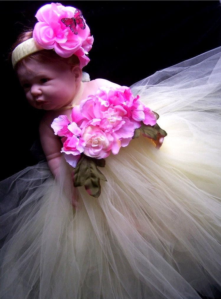Lovely Burst of Sunshine...Tutu dress and headpiece SET...newborn 12 18 months 2t 3t 4t 5t