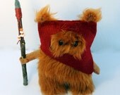 Star Wars Ewok Fur Ooak .12cm. Dark Red.