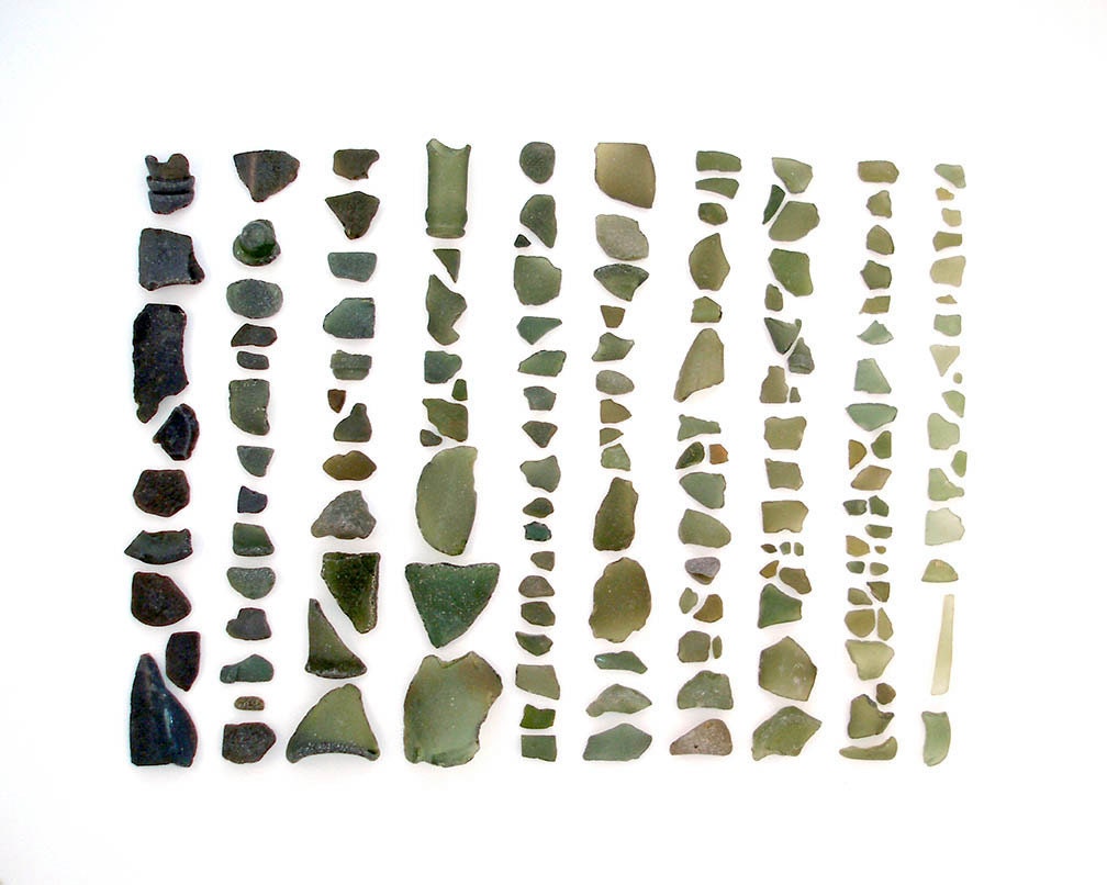 Seaglass Spectrum: Olive Green - 8 x 10 beachcombing photograph