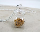 Chocolate Chip Cookie Jar Necklace Miniature Food Jewelry