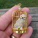 Snowy Owl In Birdcage Necklace
