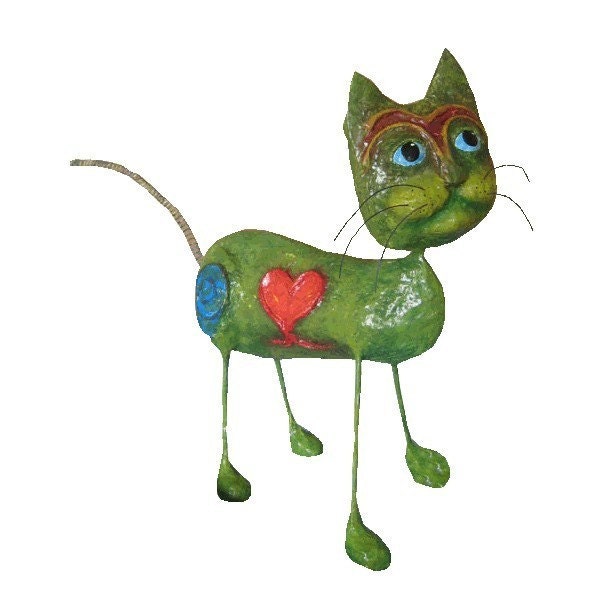 Pattern for Springy Kitty Paper Mache Cat
