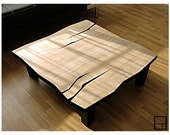 Reserved for Arthur / AD Smooth Series - 42 x 24 x 15 Modern Abstract COFFEE Table with Natural Lacquer Finish and Solid Poplar Tapered Legs