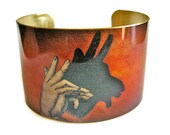 Billy Goat Shadow Puppet cuff bracelet brass Free Shipping to USA
