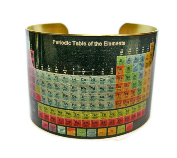 Periodic Table of Elements brass cuff bracelet Free Shipping to USA
