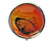 Pill Box Case Curious Goldfish Silver