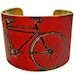 BIKE  brass cuff bracelet (As seen in Minnesota Monthly magazine) Free Shipping to USA