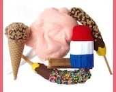 COUNTY FAIR Treats - PDF Felt Food Pattern (Cotton Candy, Frozen Bananas, Ice Cream, Popsicle, Churro)